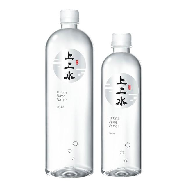 【上上水】遠紅外線小水分子團天然礦泉水520ml+1500ml x2箱(共36入)