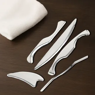 【上手家居】5套組 不鏽鋼筋膜刀(刮痧板/刮痧棒/撥筋棒/刮痧刀/按摩刀)