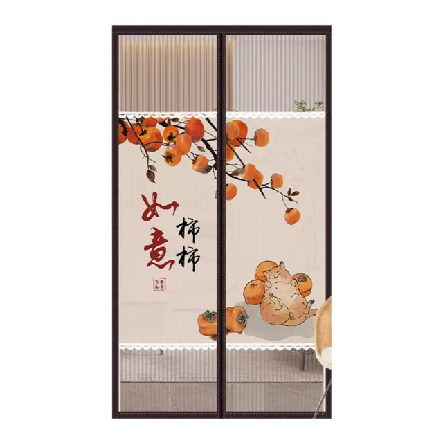 【COMET】金剛網加密防蚊防偷窺磁吸門簾-如意貓(靜音門簾 免打孔門簾 防蚊門簾 磁釦門簾 磁吸門簾/YJB009)