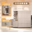 【IHouse】保羅 免組裝4X7推門衣櫃+收納吊掛邊櫃-贈實木衣架*5(6尺衣櫃/系統櫃/櫥櫃/衣櫥)