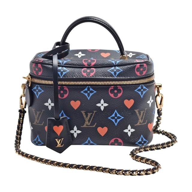 LV LOUIS VUITTON路易威登 M57482 經典彩色 Monogram 帆布牛皮提把化妝包/斜背包