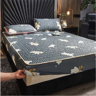 【Zhuyin】全包式加厚乳膠冰絲涼蓆 涼感乳膠涼席 單人(冰絲涼席 冰涼墊 送枕套x1)