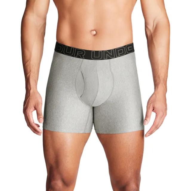 【UNDER ARMOUR】UA 男  Tech 6吋四角褲3入_1383878-035(灰色)