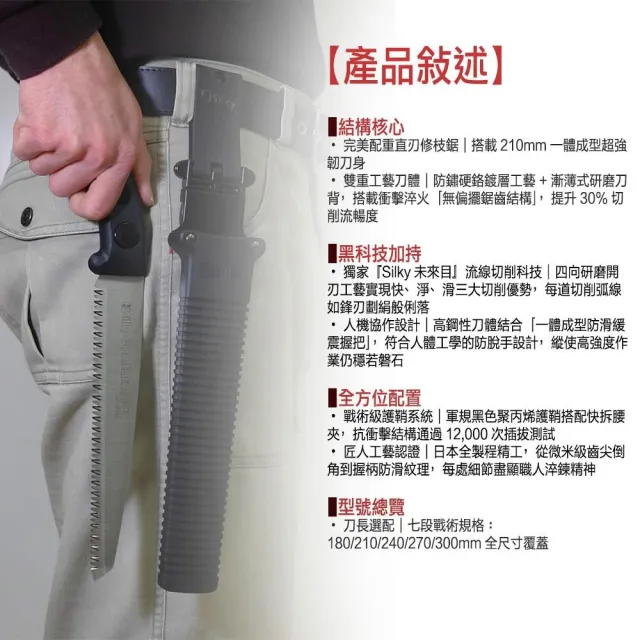 【Silky 喜樂】直鋸 210mm修枝鋸102-21(修枝鋸 木工鋸 日本鋸子 園藝鋸)