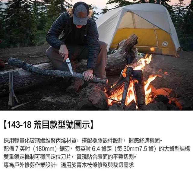 【Silky 喜樂】直鋸 180mm折疊鋸143-18(折疊鋸 鋸 手鋸 鋸子 木工 可折疊 折合鋸 木工鋸)