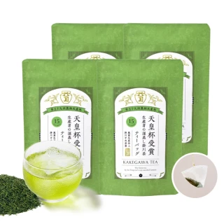 【美康櫻森】日本進口 靜岡掛川煎茶 綠茶包4包組 三角立體綠茶包3g*15入(嚴選上等茶 深蒸煎茶)