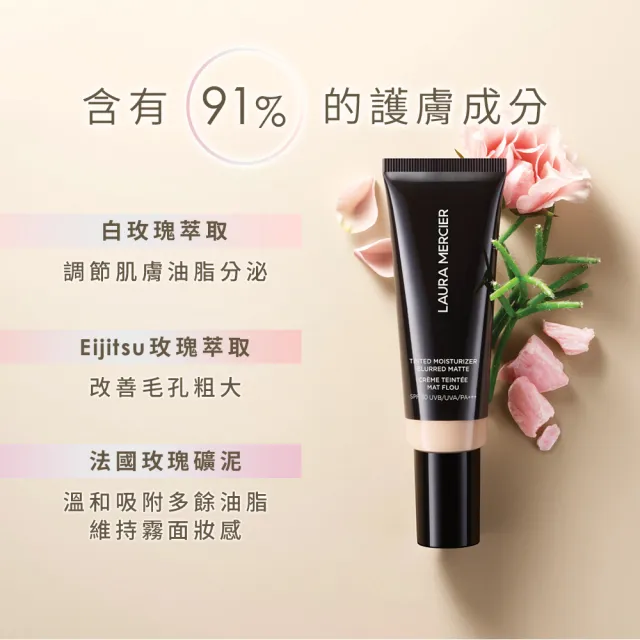 【LAURA MERCIER 蘿拉蜜思】夏日抗汗!超持妝控油組(煥顏透明蜜粉29g+柔焦光感保濕潤色霜45ml)