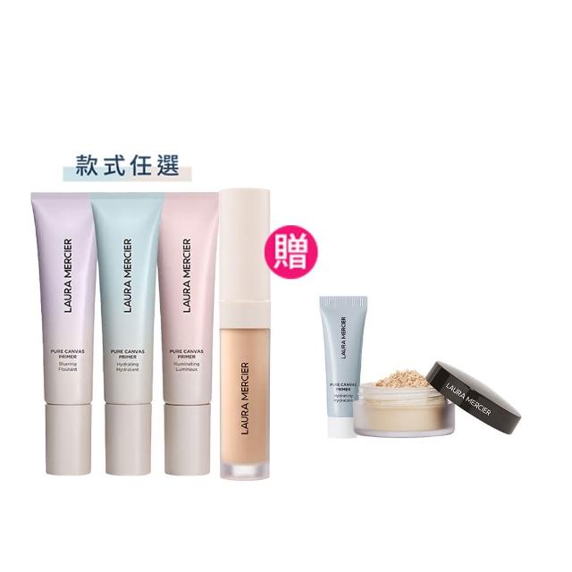 【LAURA MERCIER 蘿拉蜜思】浮粉OUT 遮瑕組 (煥顏持妝凝露 30ml 極致煥顏輕透完美遮瑕筆 5.4ml)