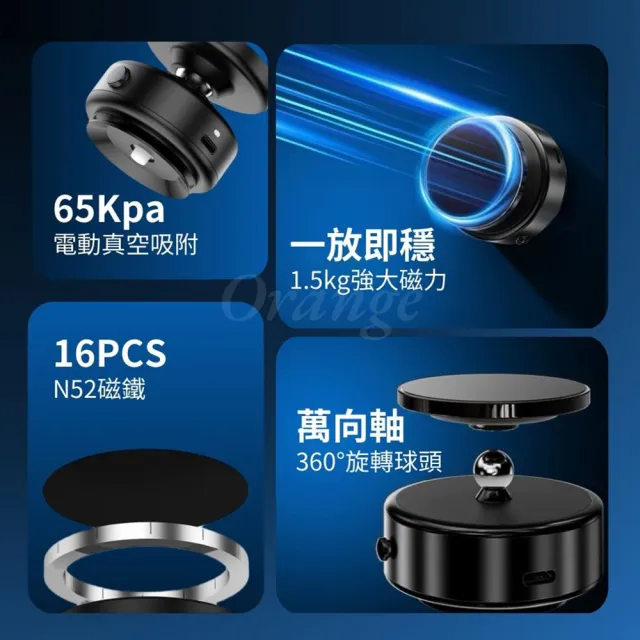 【小米】電動真空吸附手機支架(車用手機架 磁吸手機架 magsafe 磁吸支架 真空吸附)