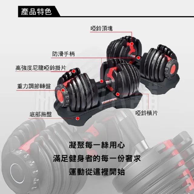 【彬彬小舖】可調式智慧啞鈴40KG 2入組  15種重量可調式啞鈴(快調啞鈴 健身器材 可調啞鈴 重訓 槓鈴)