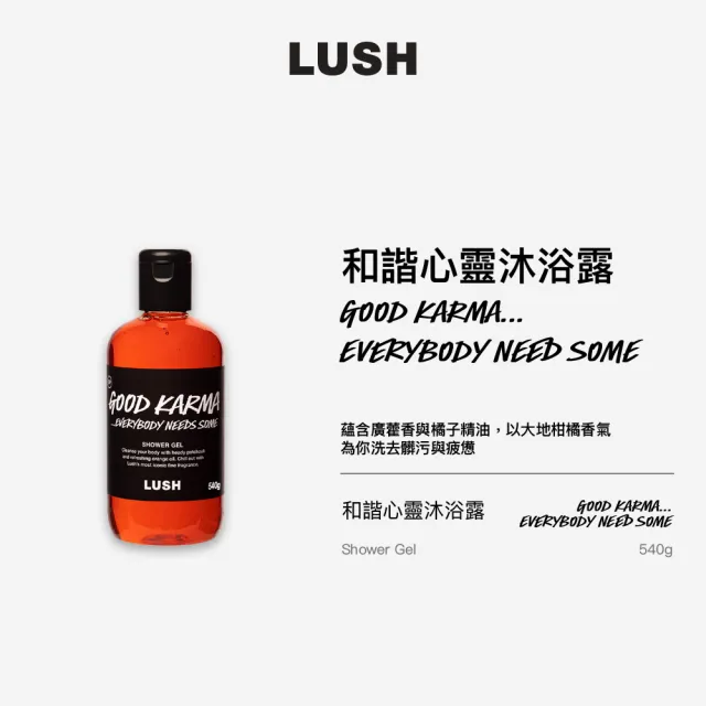 【LUSH 嵐舒】Karma 和諧心靈沐浴露 540g(沐浴露/果香/木質/廣藿香/橘子)