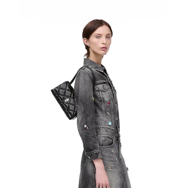 【MARC JACOBS】本季精選 MJ DUAL 黑色迷你菱格雙肩包