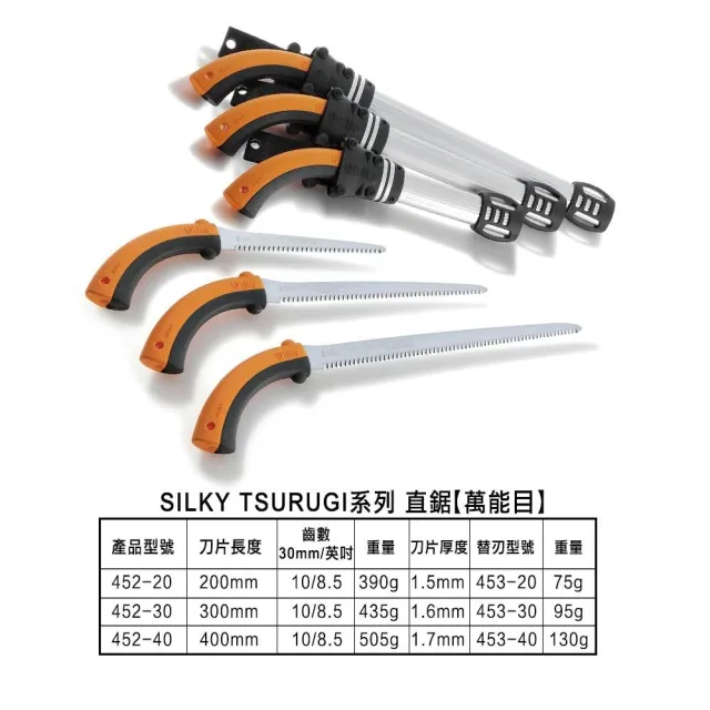 【Silky 喜樂】直鋸 300mm腰鋸450-30(劍型彎鋸 鋸子 手鋸 木鋸 木工鋸 修枝鋸 園藝鋸子)