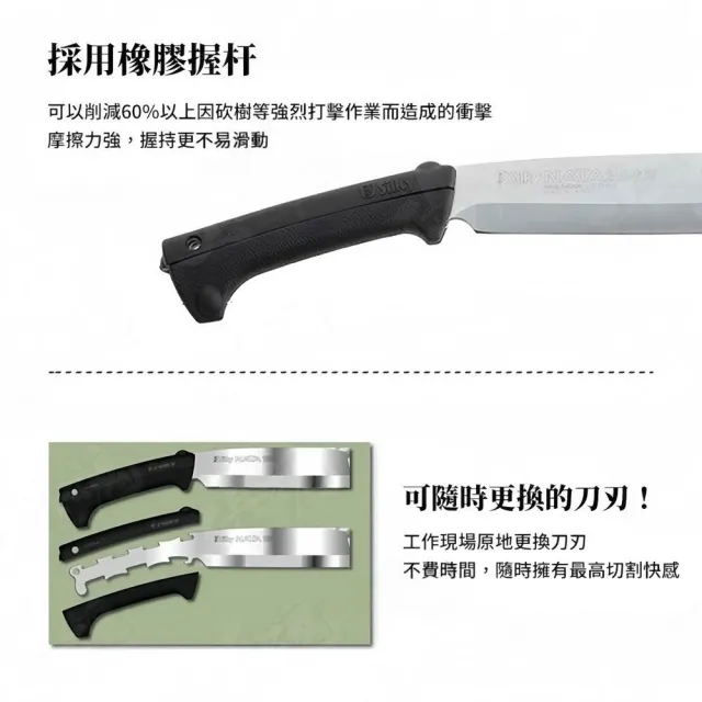 【Silky 喜樂】雙刃 180mm柴刀555-18(柴刀 砍刀 單刃 雙刃 園藝 樹枝修剪 日製)