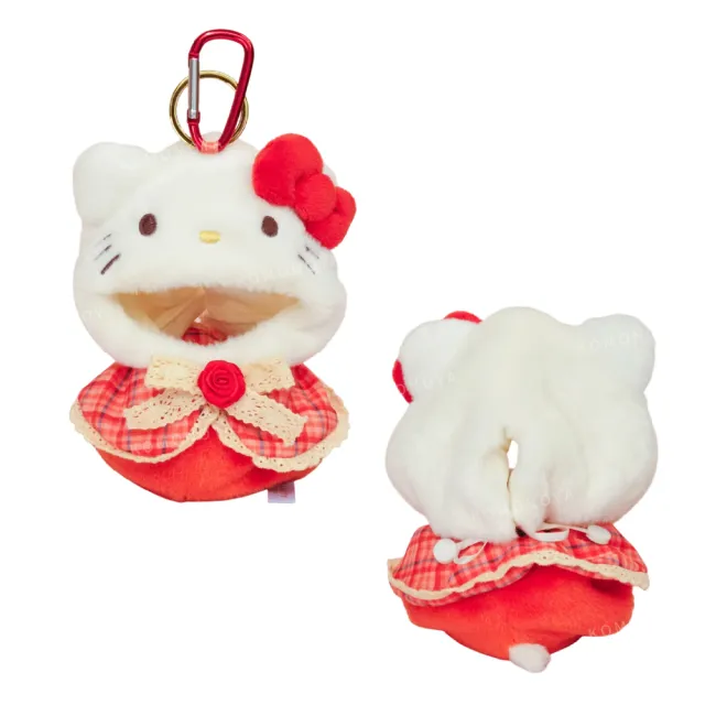【小禮堂】雙11 Sanrio 三麗鷗 絨毛造型玩偶裝  格紋玫瑰 偶像應援 Kitty 美樂蒂 布丁狗 大耳狗(