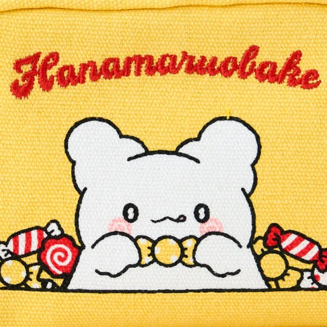 【小禮堂】雙11 Sanrio 三麗鷗 花丸 棉質拉鍊化妝包 甜蜜糖果(平輸品)