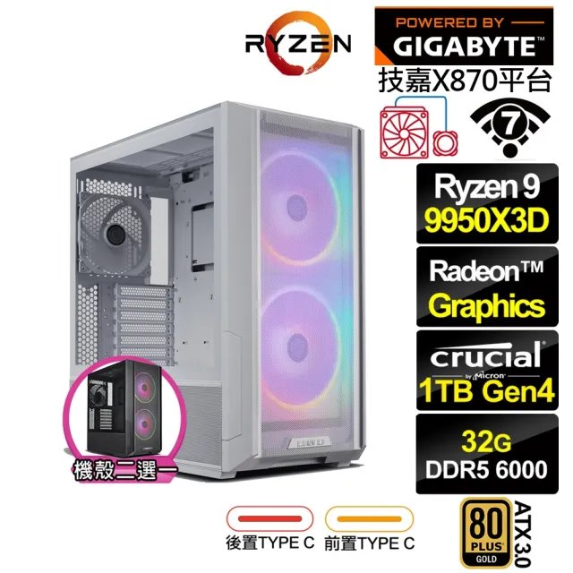 【技嘉平台】R9十六核{法那斯N65C}水冷文書電腦(R9 9950X3D/X870/32G D5/1TB/WIFI)