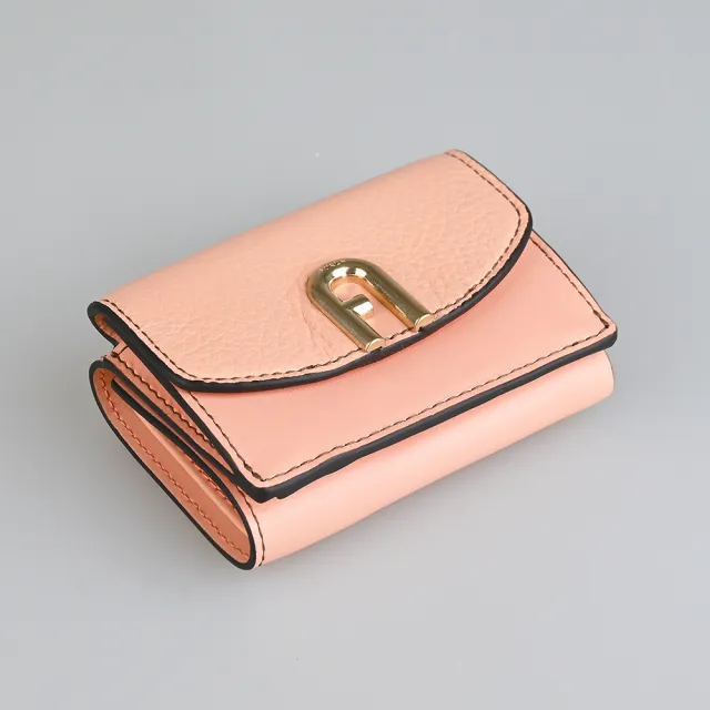 【FURLA 芙拉】FURLA PRIMULA釦式三折短夾(粉)
