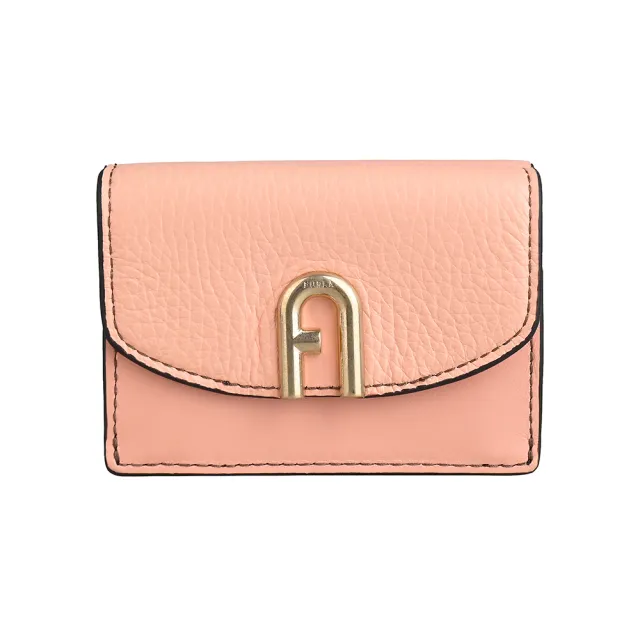 【FURLA 芙拉】FURLA PRIMULA釦式三折短夾(粉)