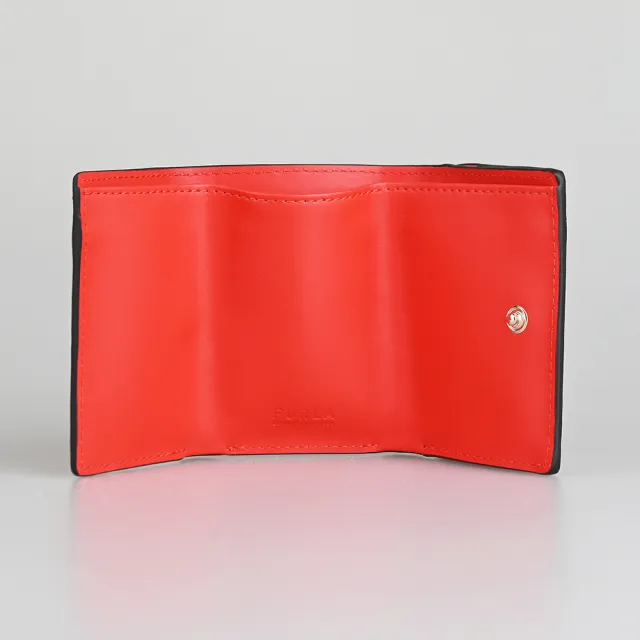 【FURLA 芙拉】FURLA PRIMULA釦式三折短夾(橘)