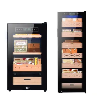 【拉普蒂尼】紅酒櫃 雪茄櫃 恆溫恆溼櫃 110V 冷藏櫃 保鮮櫃 茶葉櫃 保溼櫃(帶鎖 雪松木層架 70L)