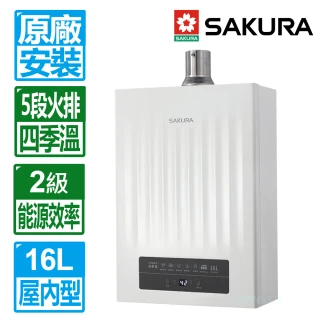 【SAKURA 櫻花】16L 第三代POWER四季溫智能恆溫強制排氣熱水器(DH1635H 原廠技師安裝 保固服務)