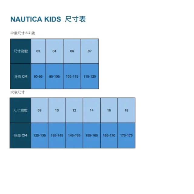 【NAUTICA KIDS】米雙色袖涼感抑菌T恤6-18歲 N4840313(Nautica kids 涼感抑菌T恤)