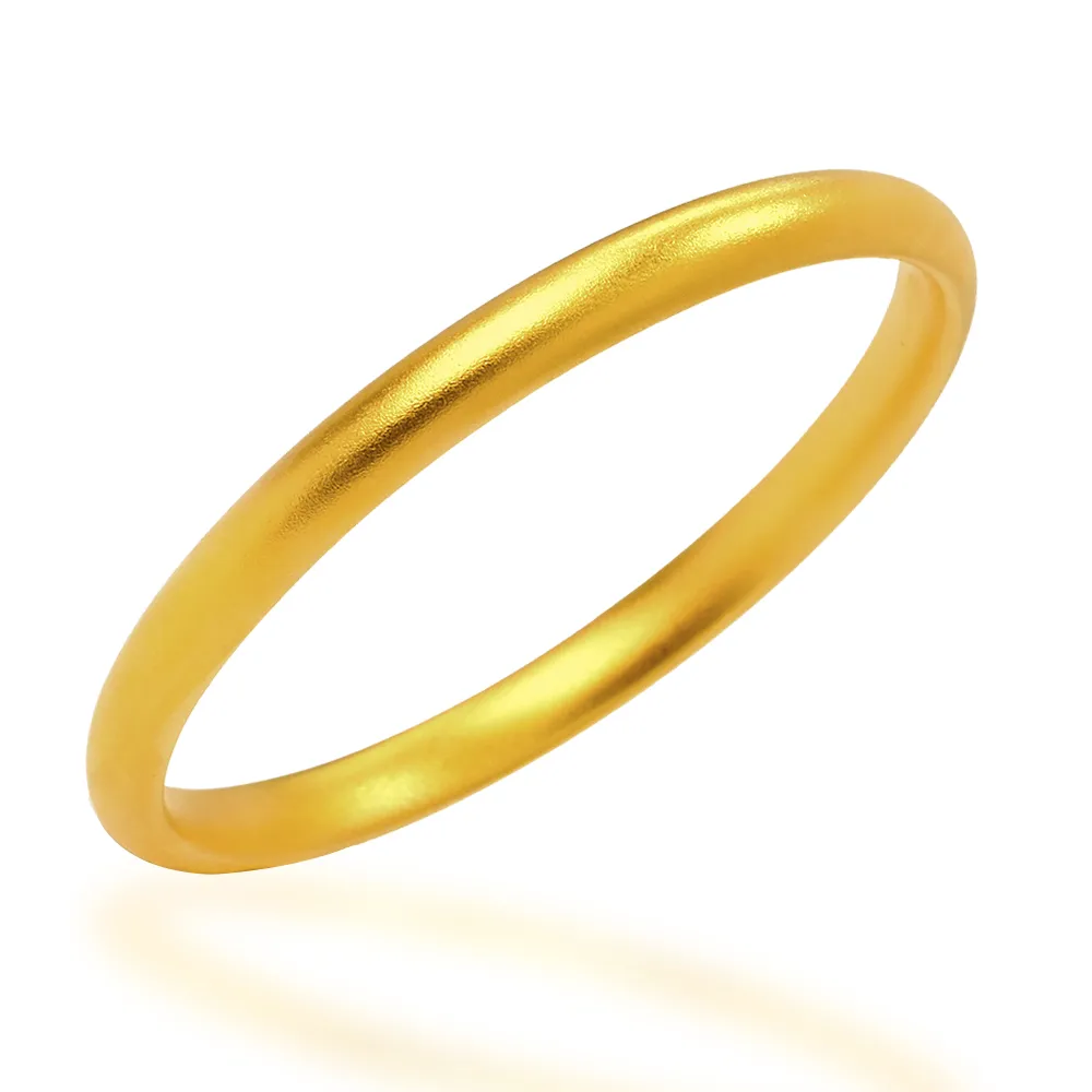 福西珠寶】黃金手鐲1.85寸古法金素圈黃金手環泥鰍背霧面金鐲(金重7.14