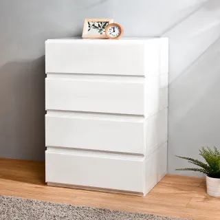 【HOUSE 好室喵】純白無印風一層抽屜式收納箱-2入(5號-台灣製造)