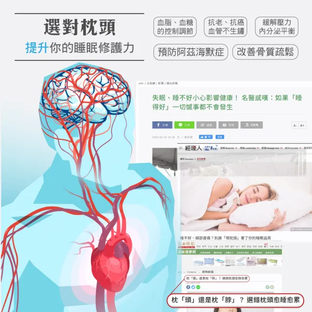 【ISHUR伊舒爾】石墨烯乳膠枕/石墨烯乳膠獨立筒枕2入 多款任選(贈天絲枕套2入/石墨烯/遠紅外線/枕頭)