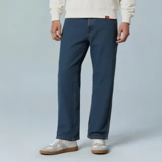【Dickies】男款經典水洗藍純棉石洗多口袋休閒直筒牛仔長褲｜DK019294C2L