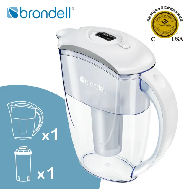 【Brondell】美國邦特爾 純淨濾水壺 （白）(1壺1芯)