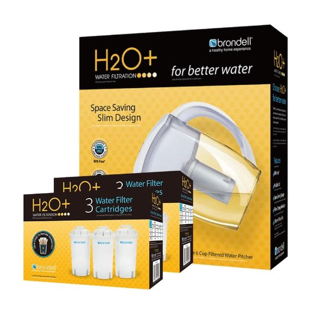 Brondell 水壺 + 7 芯，提供高效過濾淨水體驗，容量達 2001~3000ml，適閤家庭日常使用。享有 1 年保固，新品瑕疵免費換新服務（拆封使用後不提供保固）。優質品牌，確保飲水安全與便利。