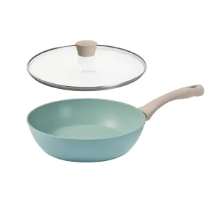 【CorelleBrands 康寧餐具】SNAPWARE 鈦輕量不沾深煎鍋28CM(IH爐可用)