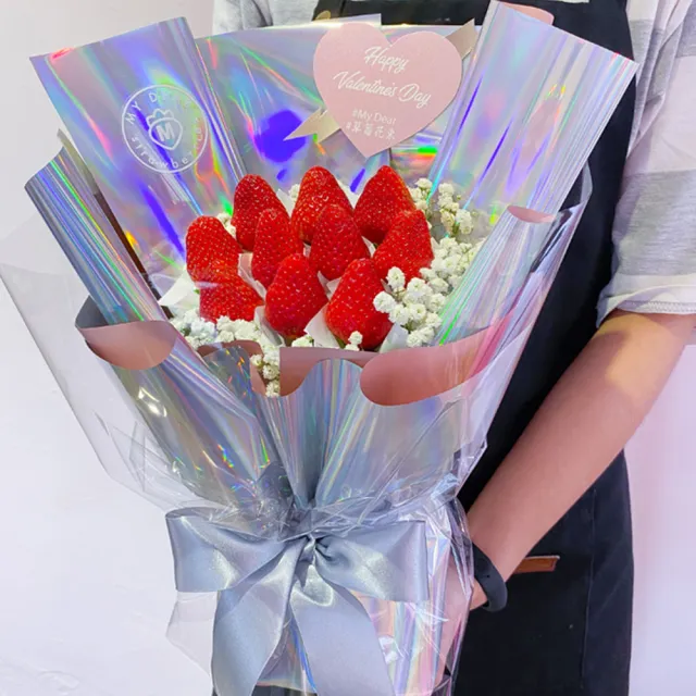 【MyDearStrawberries】炫彩太空UNICORN草莓花束小型(水果花束/情人節/告白/生日禮物/超人氣花束/草莓)