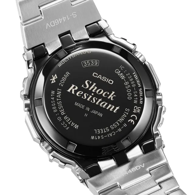 【CASIO 卡西歐】G-SHOCK 方形金屬電子錶(GMW-B5000D-1C)