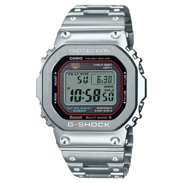 【CASIO 卡西歐】G-SHOCK 方形金屬電子錶(GMW-B5000D-1C)