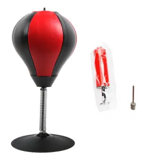 【寶盒百貨】桌面吸盤式 充氣式拳擊球 舒壓發洩釋放壓力(解壓神器辦公室 拳擊反應訓練器送打氣筒)