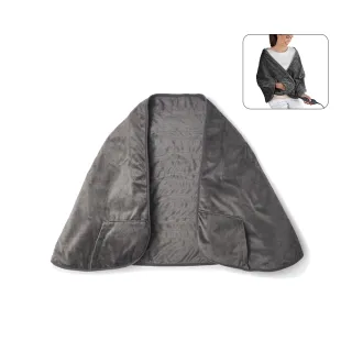 【美國 Sunbeam】柔毛披蓋式電熱毯/熱敷墊-氣質灰(保暖/電暖/電熱)