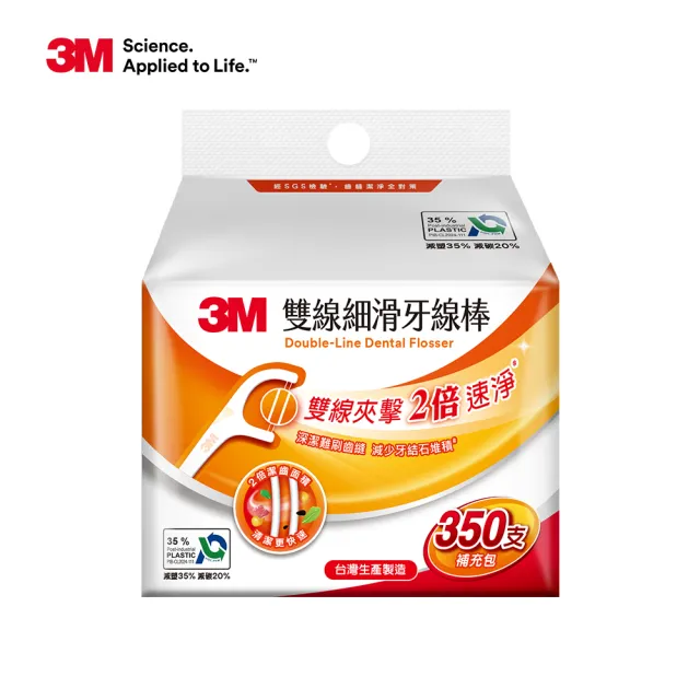 【3M】雙線牙線棒補充包350支_ECO包裝