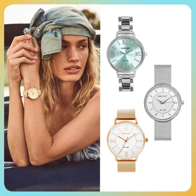 【NINE WEST】優雅輕奢米蘭鋼鍊腕錶/手錶(多款任選)