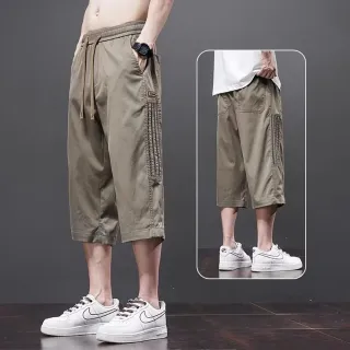 【Heart:W 新職人】★鬆緊涼爽休閒七分褲(男裝/休閒褲/短褲/速乾)