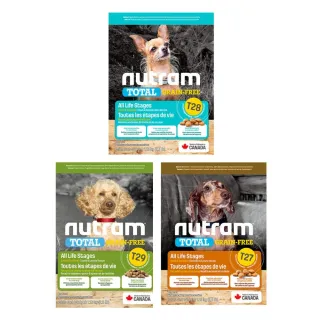 【Nutram 紐頓】T27/T28/T29無穀全能系列狗飼料 5.4kg/12lb(火雞/鮭魚/羊肉/小顆粒、狗糧)
