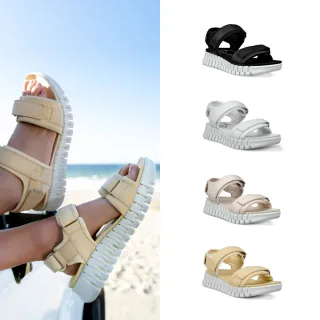 【ecco】GRUUV SOL W 樂步經典皮革平底涼鞋 女鞋(多款任選)