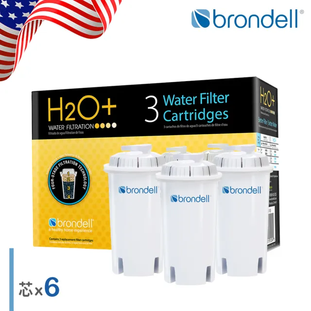 【Brondell】美國邦特爾 H2O+ 八周長效濾芯（6入）