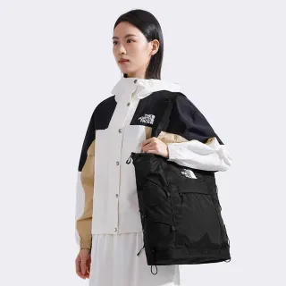 【The North Face 官方旗艦】北面男女款黑色DWR防潑水背提兩用托特包｜52SV4HF