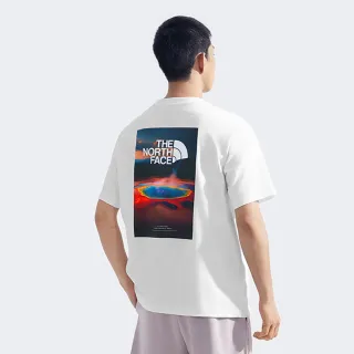 【The North Face 官方旗艦】北面男女款白色純棉大尺寸印花短袖T恤｜8DEWFN4