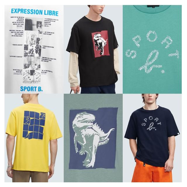 【agnes b.】Sport b. 男裝 恐龍logo圖案T恤(多款)