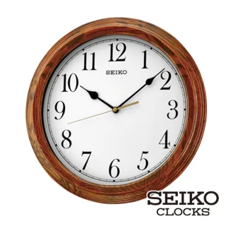 SEIKO 精工】日系風格唯美極簡木質框時鐘掛鐘QXA853(羅馬數字時分秒針