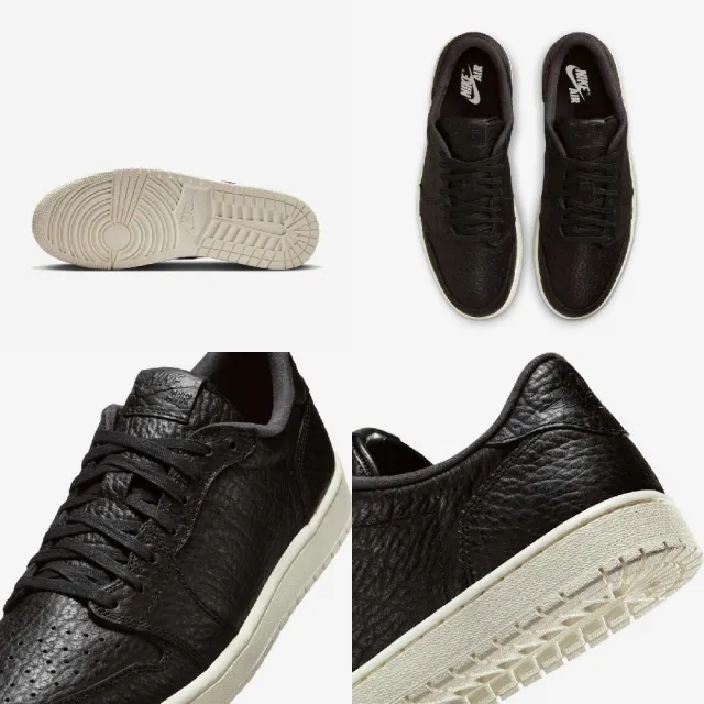 【NIKE 耐吉】休閒鞋 Air Jordan 1 Retro Low NS 男鞋 黑 無勾 荔枝皮 復刻 AJ1(848775-005)